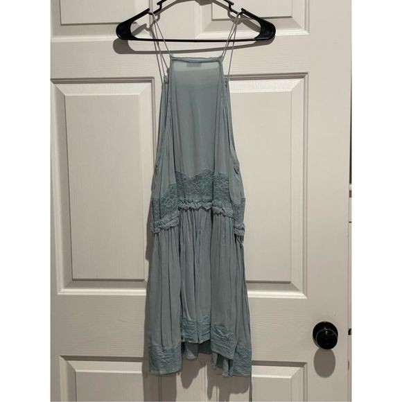 Free People Intimately Lace Inset Swing Dress W/Adjustable Waist String Size M - Picture 11 of 12